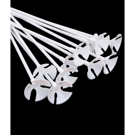 Varillas Blancas Para Globos de 48cm 12 Unidades - Articulos y Decoracion de Fiesta