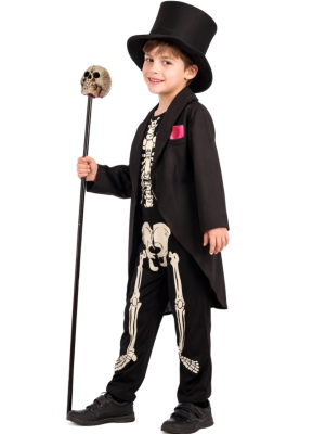 Disfraz De Catrino con Frac Infantil - Disfraces Calaveras y Esqueletos - Disfraces de Esqueleto para Niños