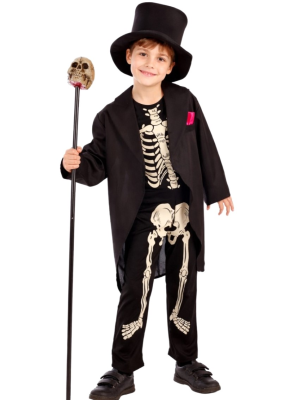 Disfraz De Catrino con Frac Infantil - Disfraces Calaveras y Esqueletos - Disfraces de Esqueleto para Niños
