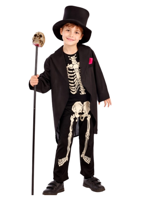 Disfraz De Catrino con Frac Infantil - Disfraces Calaveras y Esqueletos - Disfraces de Esqueleto para Niños