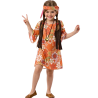 Disfraz De Hippie Naranja Infantil - Disfraces años 60-70 (Hippies) - Disfraces de Hippie para Niña