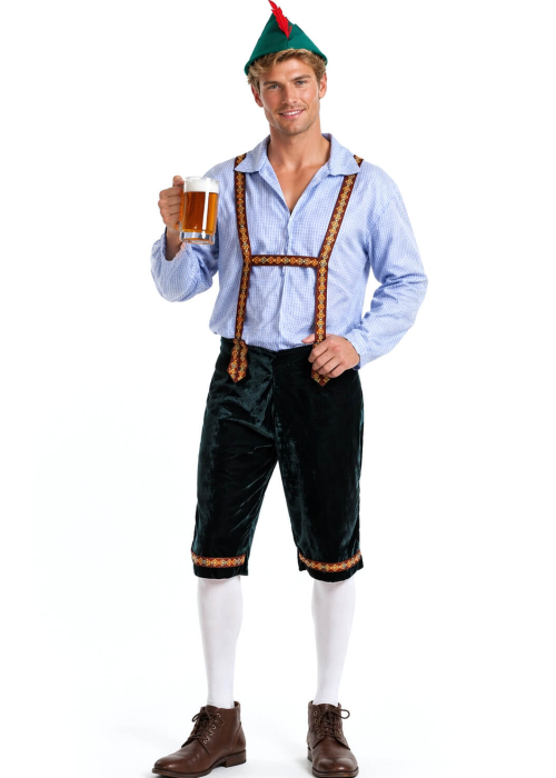 Disfraz De Tiroles Azul Hombre - Disfraces Tiroleses Oktoberfest - Disfraces de Oktoberfest