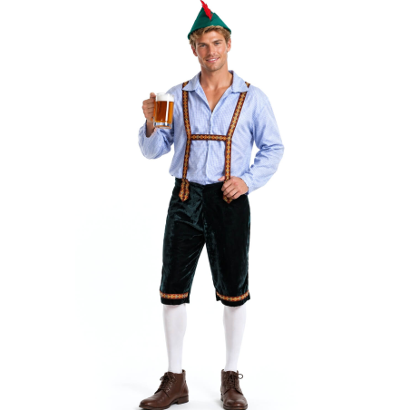 Disfraz De Tiroles Azul Hombre - Disfraces Tiroleses Oktoberfest - Disfraces de Oktoberfest