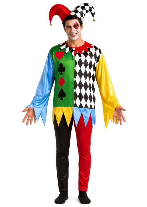 Disfraz De Joker Poker Adulto - Disfraces de Arlequines y Bufones - Disfraces de Payasos y Arlequines Adultos