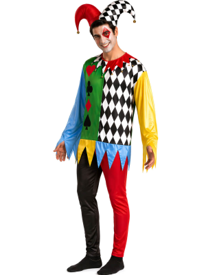 Disfraz De Joker Poker Adulto - Disfraces de Arlequines y Bufones - Disfraces de Payasos y Arlequines Adultos