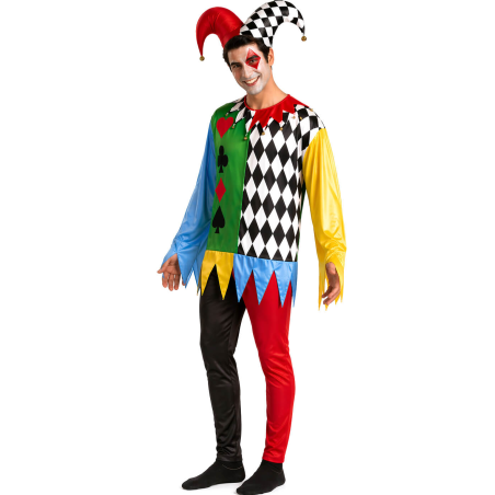 Disfraz De Joker Poker Adulto - Disfraces de Arlequines y Bufones - Disfraces de Payasos y Arlequines Adultos