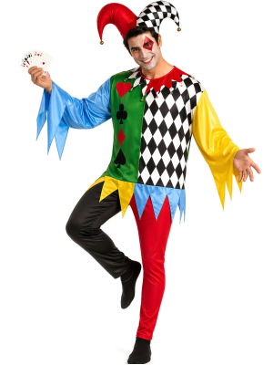 Disfraz De Joker Poker Adulto - Disfraces de Arlequines y Bufones - Disfraces de Payasos y Arlequines Adultos