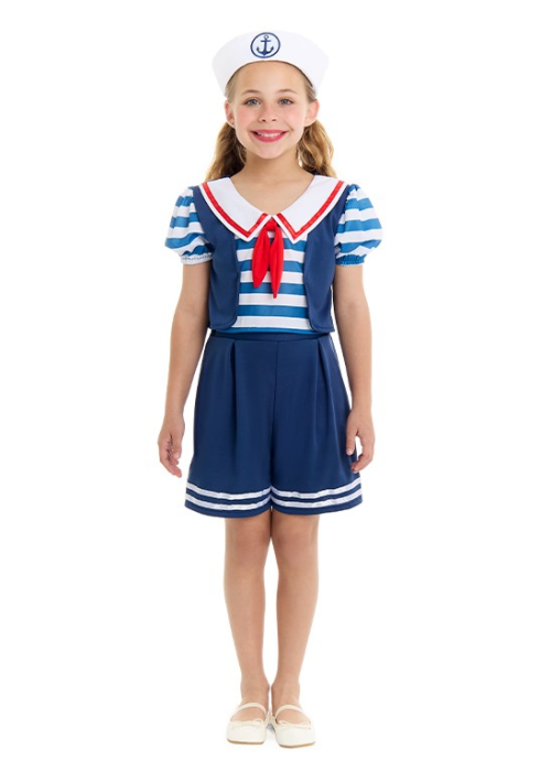 Disfraz De Marinera Azul Infantil - Disfraces de Marinera para Niña