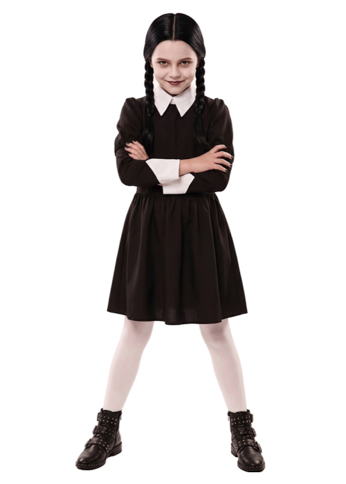 Disfraz de Miércoles para Niña - Disfraces de la Familia Addams - Disfraces Familia de Terror Infantiles