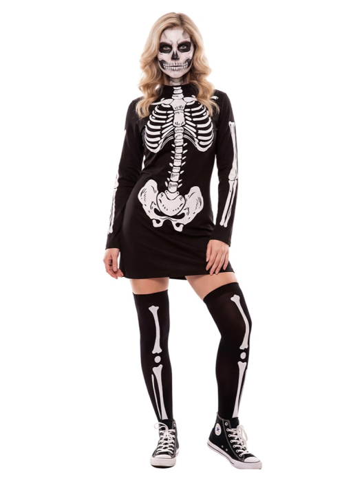 Disfraz de Esqueleto Vestido para Mujer - Disfraces Halloween Calaveras - Disfraces de Esqueleto para Mujer