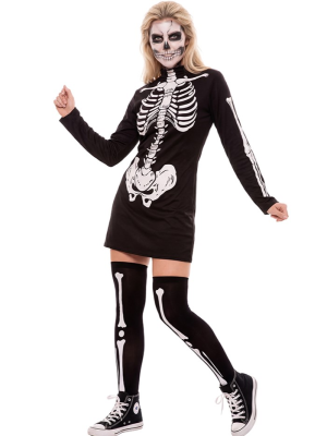 Disfraz de Esqueleto Vestido para Mujer - Disfraces Halloween Calaveras - Disfraces de Esqueleto para Mujer