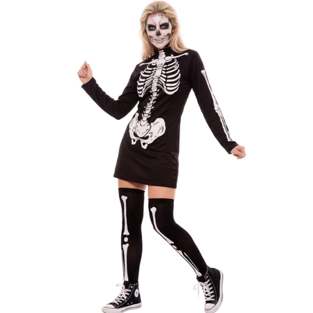 Disfraz de Esqueleto Vestido para Mujer - Disfraces Halloween Calaveras - Disfraces de Esqueleto para Mujer