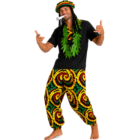 Disfraz De Jamaicano Adulto - Disfraces de Rastafari - Disfraces Paises y Culturas Hombre