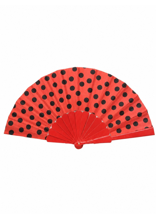 Abanico Rojo Y Negro (palo rojo) - Abanicos y Castañuelas Flamencos