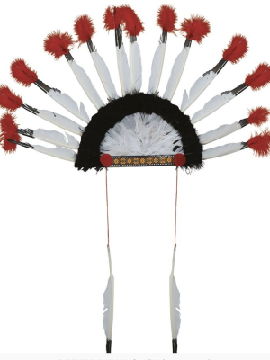 Acheter des Plumes de Chef Indien, Blanc et Rouge pour seulement 4.80€ – Atelier de costumes en ligne