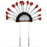 Penacho de Plumas Jefe Indio Blanco Y Rojo - Complementos de Indios - Complementos de Indios