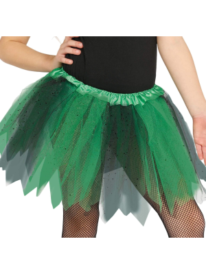 Tutu Brillante Naranja Y Negro 30 Cm