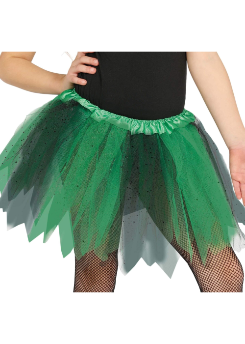 Tutu Brillante Naranja Y Negro 30 Cm