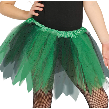 Tutu Brillante Naranja Y Negro 30 Cm