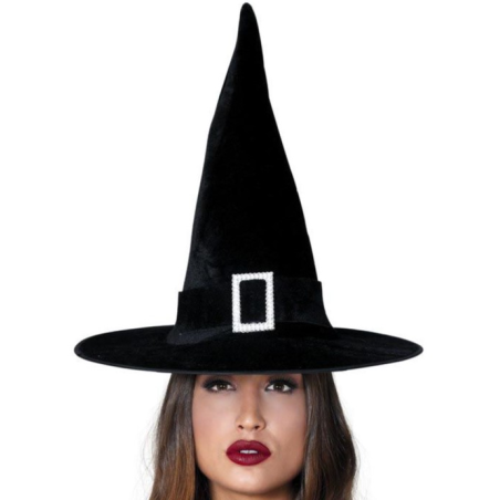 Sombrero Bruja Terciopelo - Accesorios Halloween