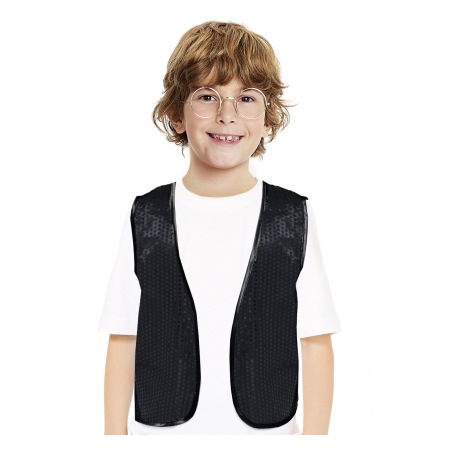 còpia de Chaleco Lentejuelas Negro Infantil
