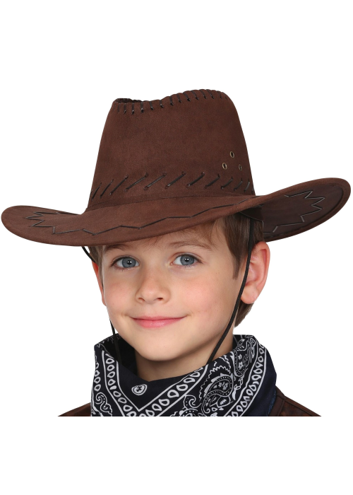 Sombrero Vaquero Tejano Infantil Marron - Complementos de Vaqueros