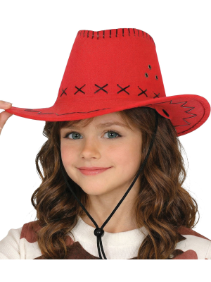 Sombrero Vaquero Tejano Infantil Rojo - Complementos de Vaqueros