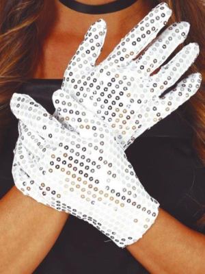 Guantes de Lentejuelas Plateados - Guantes