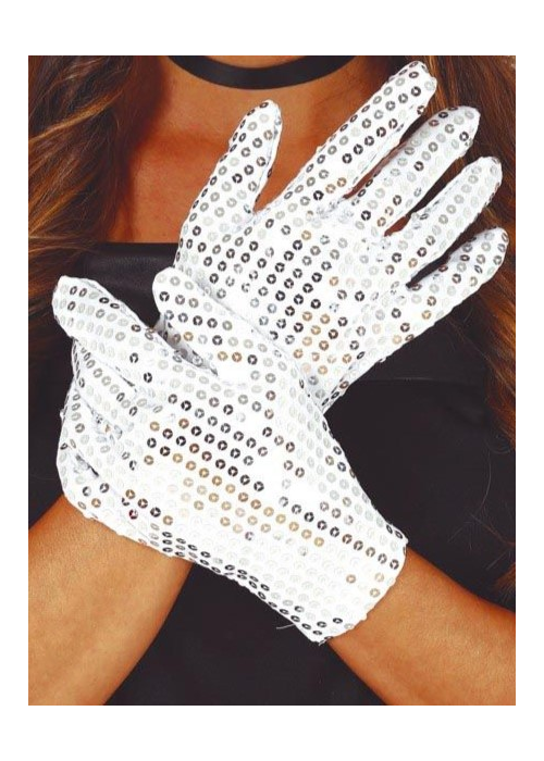 Guantes de Lentejuelas Plateados - Guantes