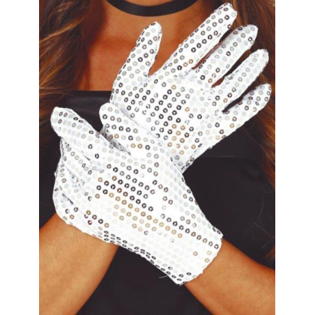 Guantes de Lentejuelas Plateados - Guantes