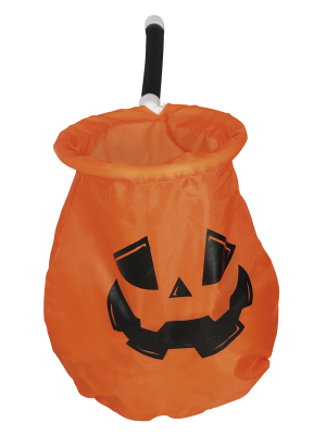 Recoge Caramelos Calabaza Con Palo - Complementos de Halloween - Bolsos y Cubos de Halloween