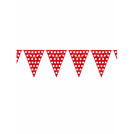 còpia de Pennants Triangular Vermell Amb Lunar Blanc 5m