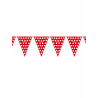 Comprar Banderines Triangulares Rojo con Lunar Blanco 5m - Guirnaldas