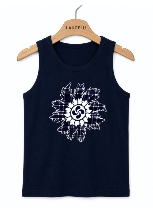 Camiseta Eguzkilore Cuadros Tirantes Azul Hombre - Trajes Regionales - Camisas y Camisetas Regionales Hombre