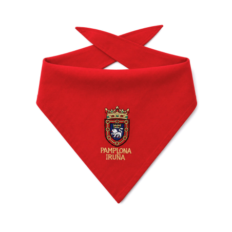 Pañuelo de San Fermin Bordado Escudo - Pañuelos Sanfermines - Pañuelos y Delantales Regionales