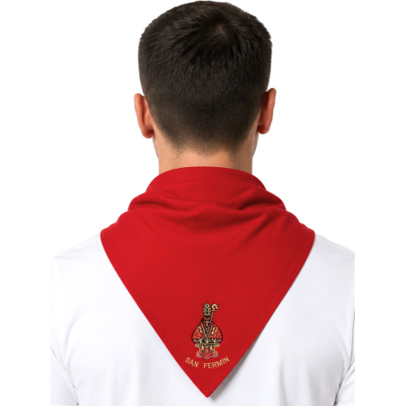 Pañuelo de San Fermin Bordado Patron  - Pañuelos Sanfermines - Pañuelos y Delantales Regionales