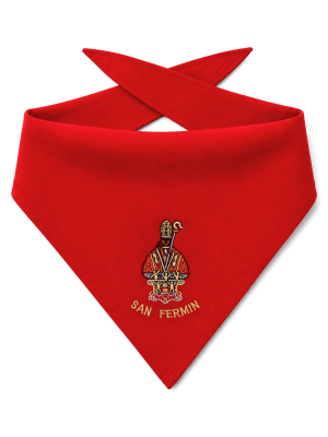 Pañuelo de San Fermin Bordado Patron  - Pañuelos Sanfermines - Pañuelos y Delantales Regionales