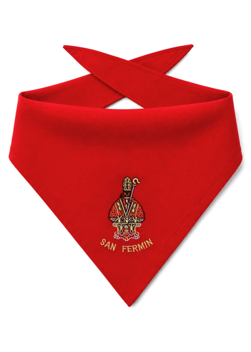 Pañuelo de San Fermin Bordado Patron  - Pañuelos Sanfermines - Pañuelos y Delantales Regionales