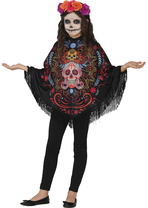 còpia de Disfraz De Poncho Catrina Mexicana