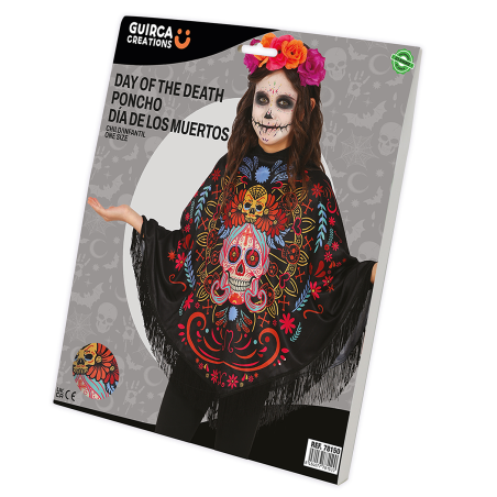Comprar Disfraz Poncho Catrina Infantil - Disfraces Halloween Esqueletos Adultos