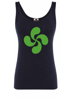 Camiseta Lauburu Verde Tirantes Azul Mujer - Trajes Regionales - TRAJES REGIONALES