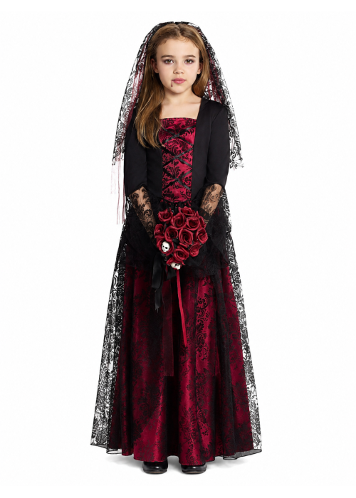 Disfraz de Novia Vampiresa para Niña - Disfraces Halloween Vampiros - Disfraces de Vampiresas y Goticas para Niñas