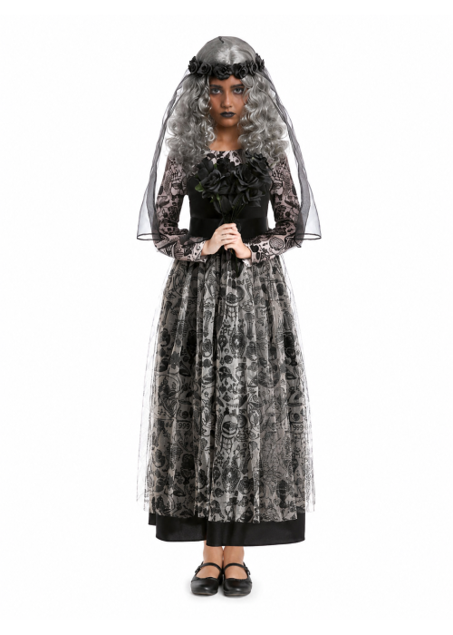 Disfraz De Novia Cadaver Gotica Infantil - Disfraces de Zombies para Niñas