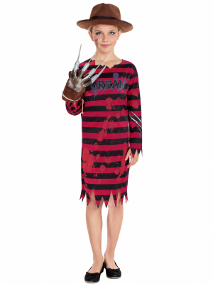 Disfraz De Freddy Niña Infantil - Disfraces Freddy Krueger - Disfraces de Asesino Pesadillas Infantil