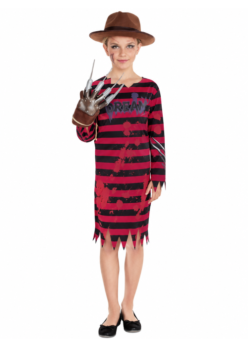 Disfraz De Freddy Niña Infantil - Disfraces Freddy Krueger - Disfraces de Asesino Pesadillas Infantil