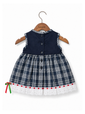 Vestido Arrantzale Bebe Tirantes Cuadros Mahón Lacito - Trajes Tradicionales Vascos - Conjuntos Bebe Niña