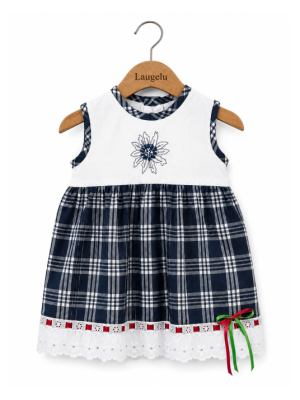 Vestido Arrantzale Tirantes Bebe Cuadros detalle Eguzkilore - Trajes Tradicionales Vascos - Conjuntos Bebe Niña
