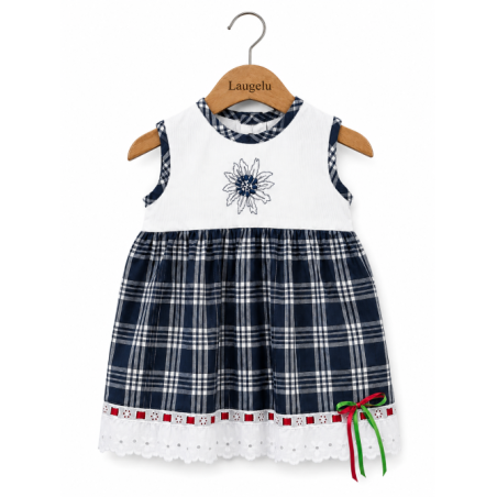 Vestido Arrantzale Tirantes Bebe Cuadros detalle Eguzkilore - Trajes Tradicionales Vascos - Conjuntos Bebe Niña