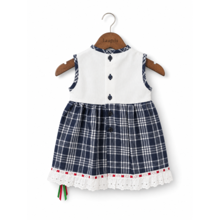 Vestido Arrantzale Tirantes Bebe Cuadros detalle Eguzkilore - Trajes Tradicionales Vascos - Conjuntos Bebe Niña