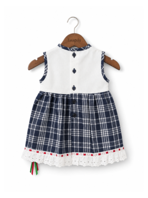 Vestido Arrantzale Tirantes Bebe Cuadros detalle Lauburu - Trajes Tradicionales Vascos - Conjuntos Bebe Niña